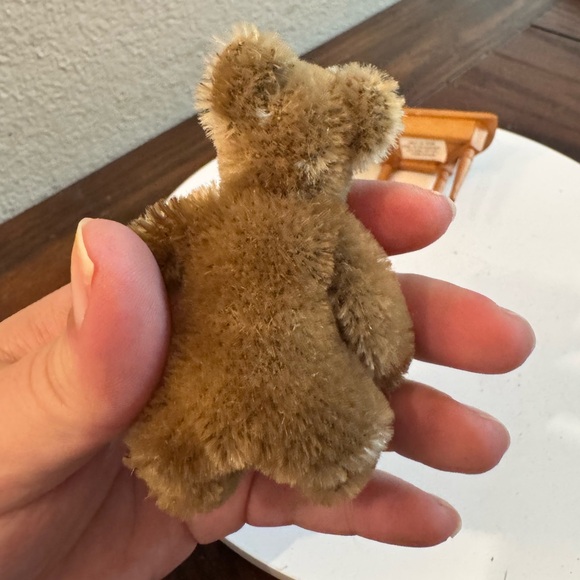 Antique Steiff Mohair Teddy Bear Mini 3" Tall Brown Fur Adorable Miniature - Picture 8 of 8
